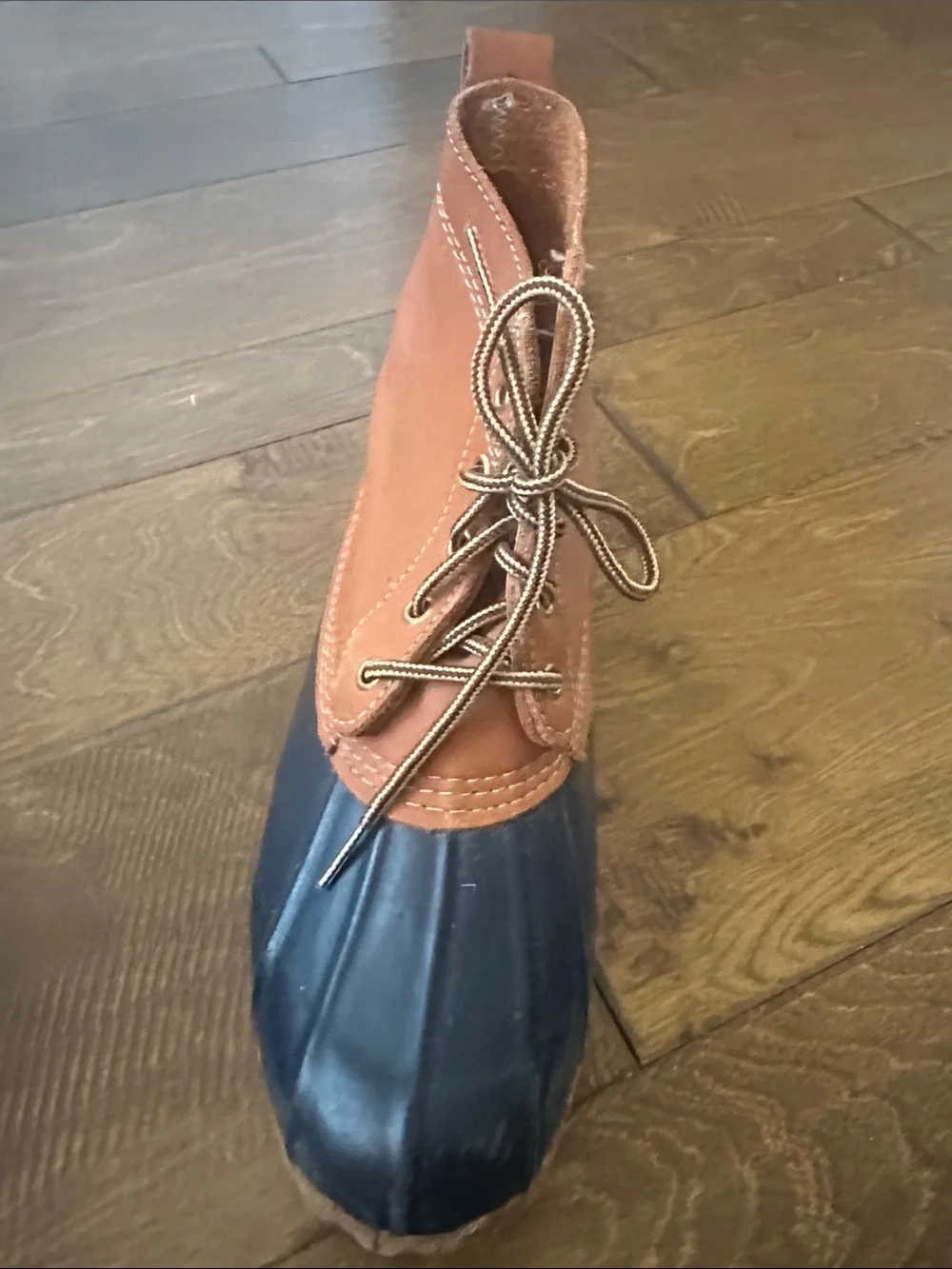Eddie Bauer Duck Boots in Brown and Navy